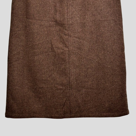VALMAN Skirt Womens Size Medium Brown Tweed Midi ALine Button Fly Pockets - Picture 3 of 10